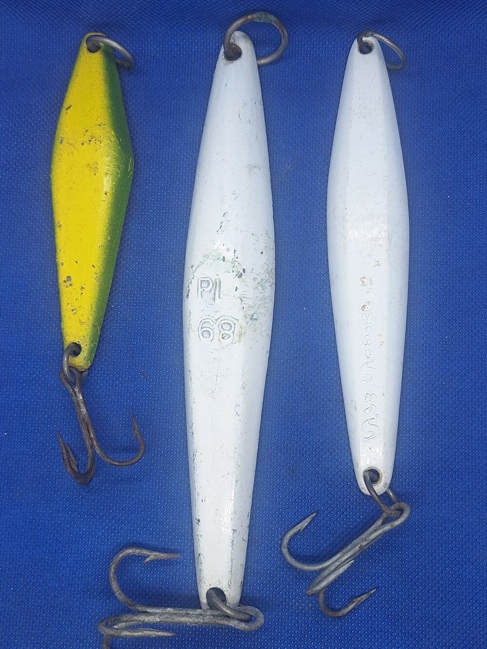 Vintage Ray Hacker No.4 Salas PL-68 Sea Strike 33 Tuna Yellowtail Iron Jig Lot
